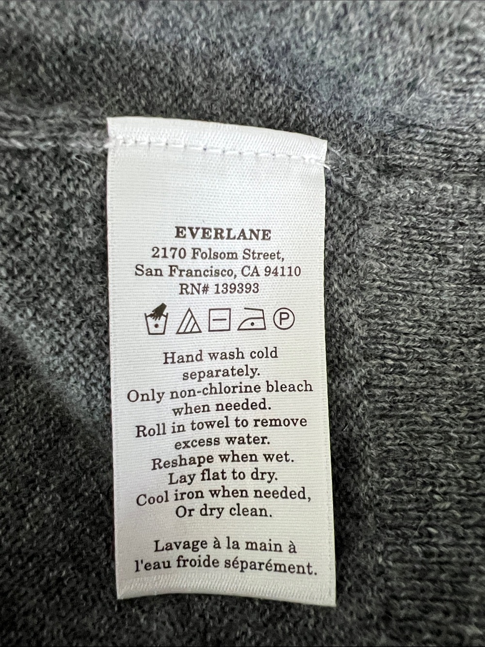 New Everlane CASHMERE SLIM CREW SWEATER Heather Charcoal Size L - Picture 7 of 12